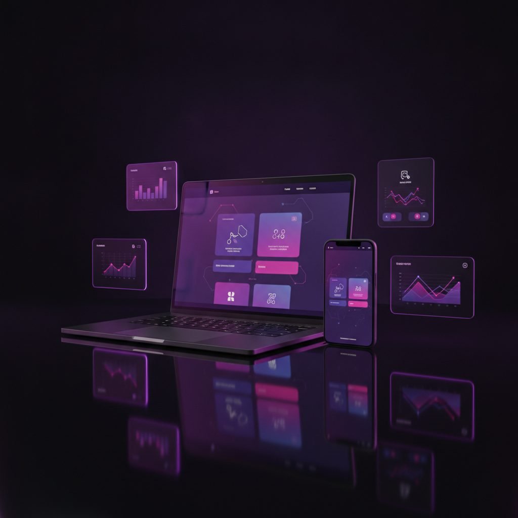 Vista previa de una página web moderna creada por Misophy